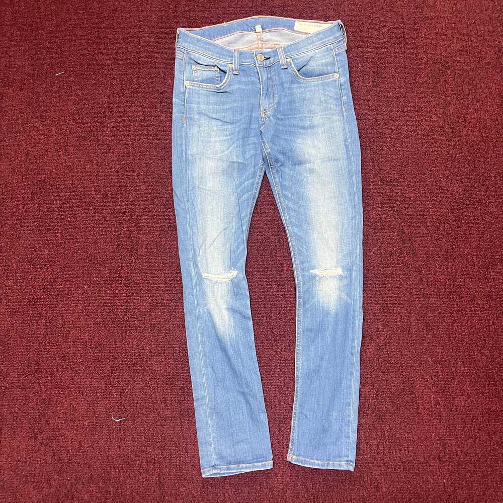 rag & bone The Dre Slim Boyfriend Distressed Jeans in Rosslyn Wash